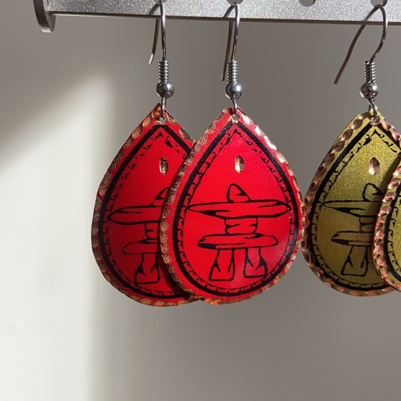Inukshuk Handmade Turkish Copper Earrings - Picture 2 of 9